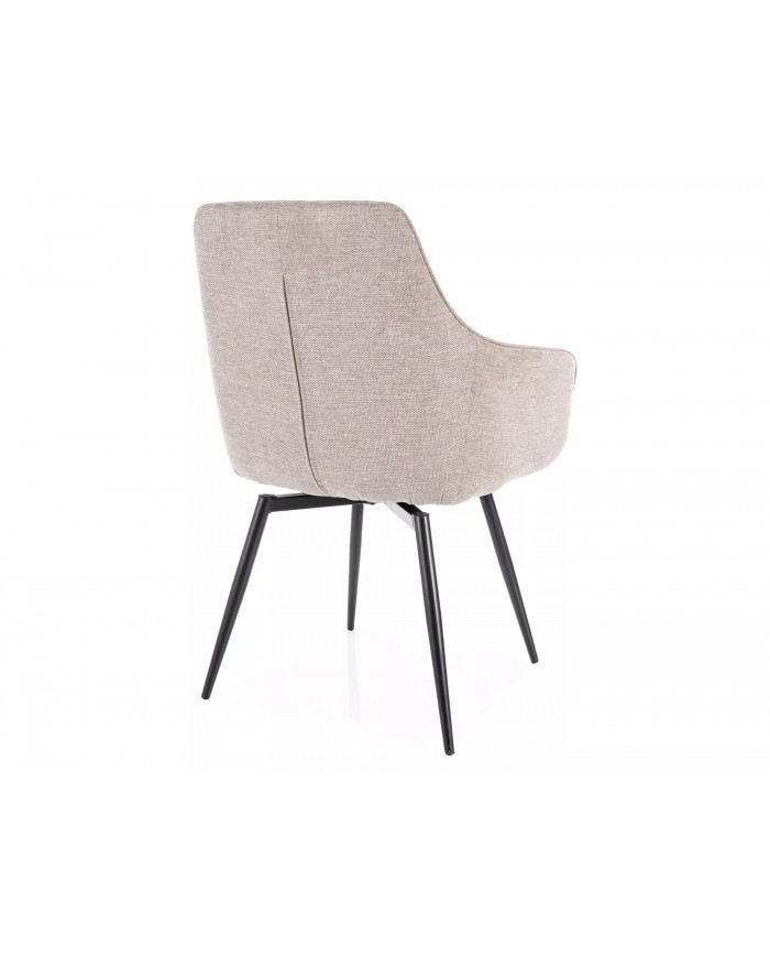 Chaise rembourrée en tissu avec pieds en métal Versio