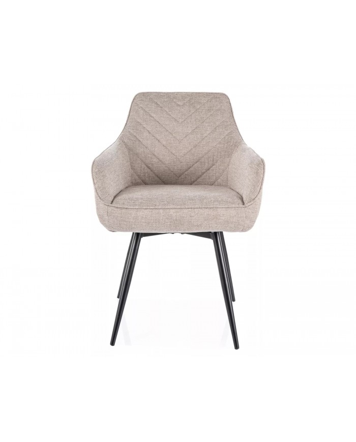 Chaise rembourrée en tissu avec pieds en métal Versio