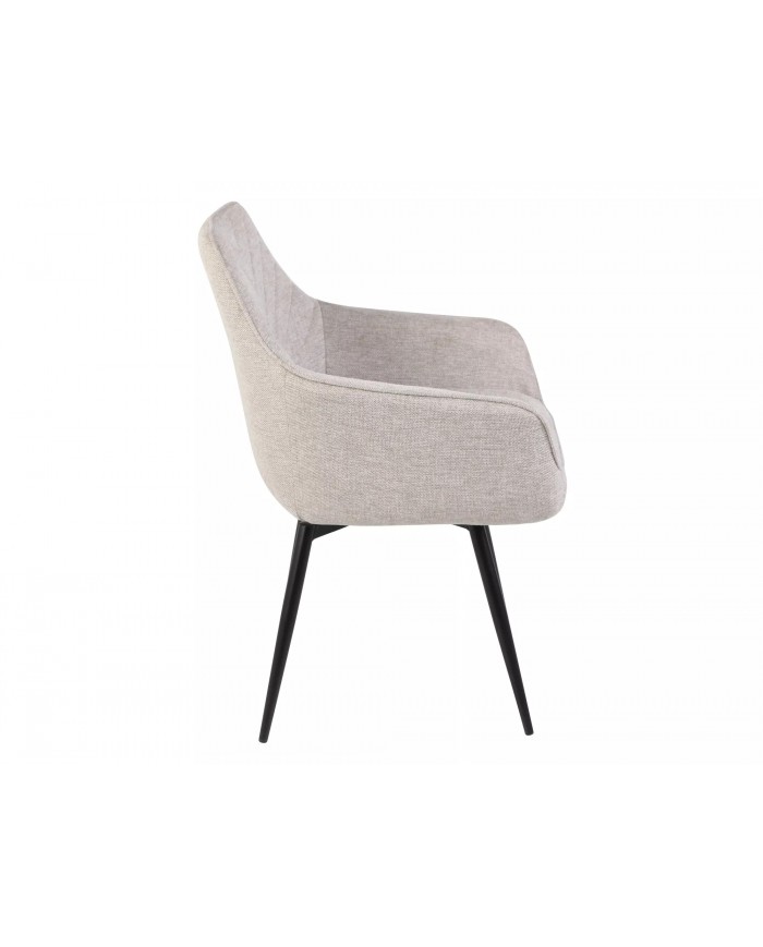 Chaise rembourrée en tissu avec pieds en métal Versio