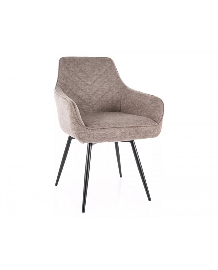 Chaise rembourrée en tissu avec pieds en métal Versio
