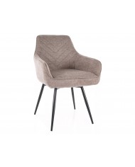Chaise rembourrée en tissu avec pieds en métal Versio