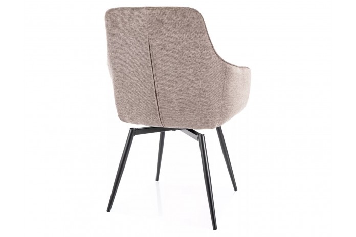 Chaise rembourrée en tissu avec pieds en métal Versio