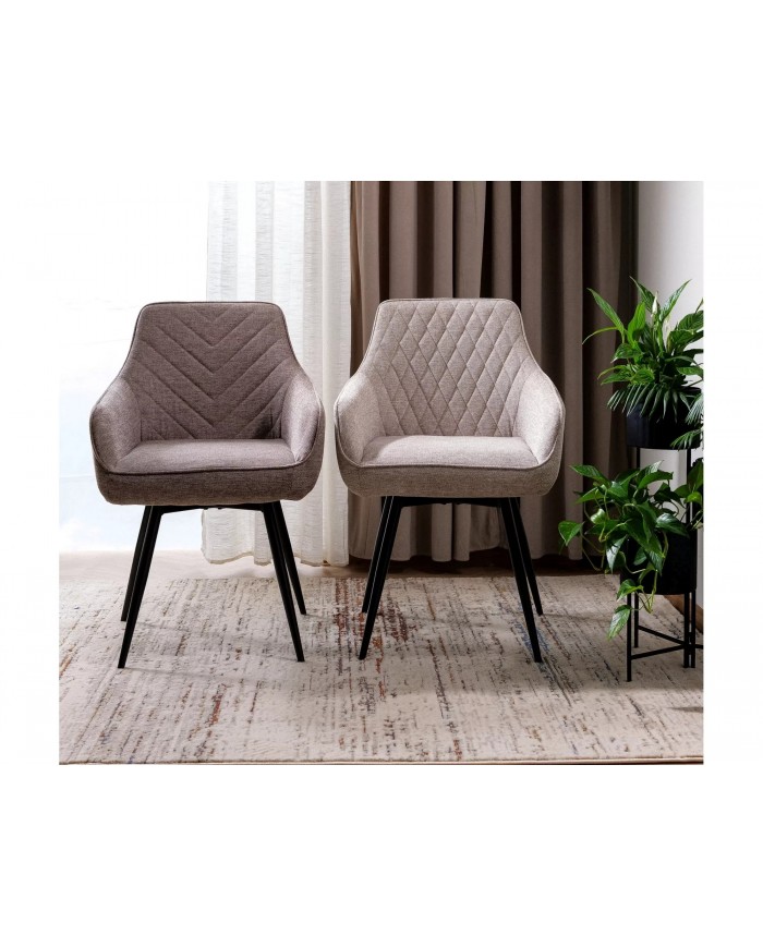 Chaise rembourrée en tissu avec pieds en métal Versio