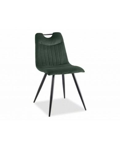 Chaise rembourrée en velours côtelé pieds et poignée en métal Orfe