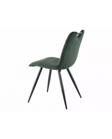 Chaise rembourrée en velours côtelé pieds et poignée en métal Orfe