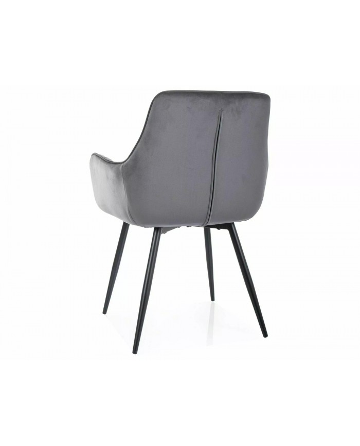 Chaise rembourrée en tissu avec pieds en métal Pomme