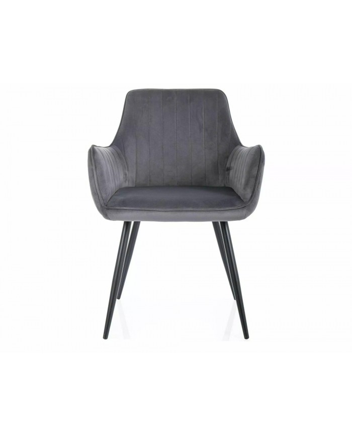 Chaise rembourrée en tissu avec pieds en métal Pomme