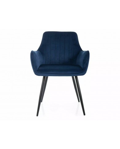 Chaise rembourrée en tissu avec pieds en métal Pomme