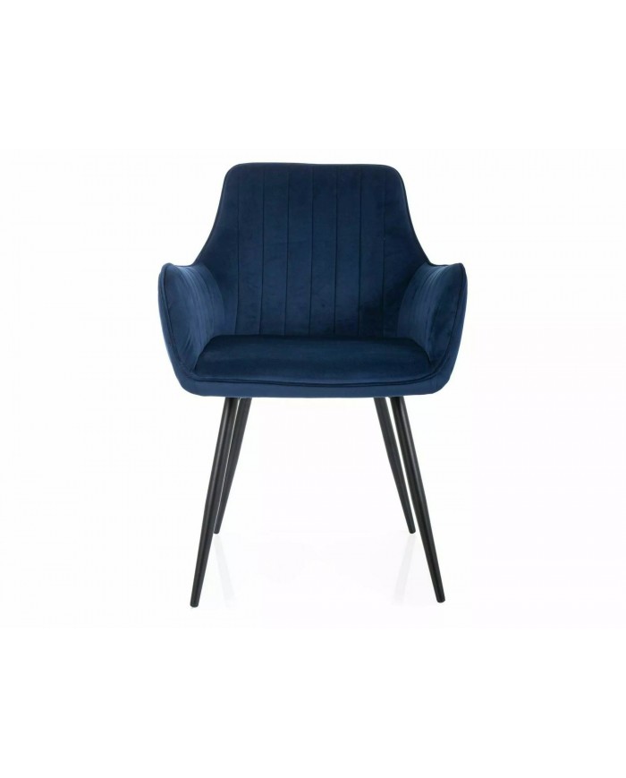 Chaise rembourrée en tissu avec pieds en métal Pomme