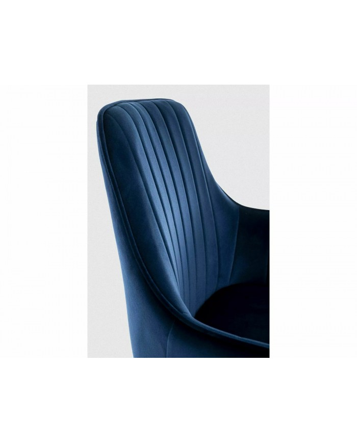 Chaise rembourrée en tissu avec pieds en métal Pomme