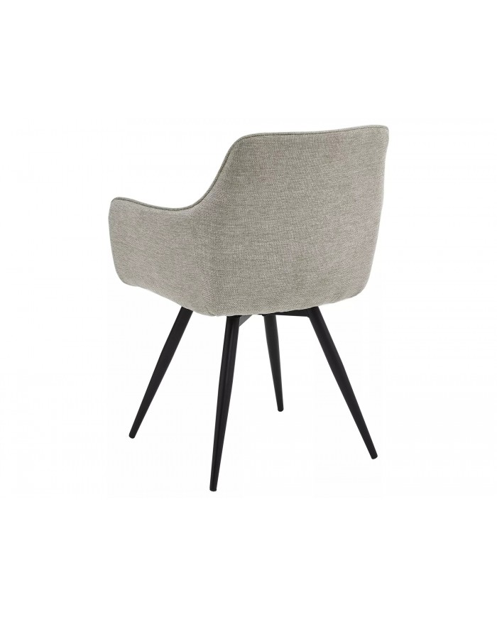 Chaise rembourrée ressorts pivotante 180° en tissu avec pieds en métal Loba