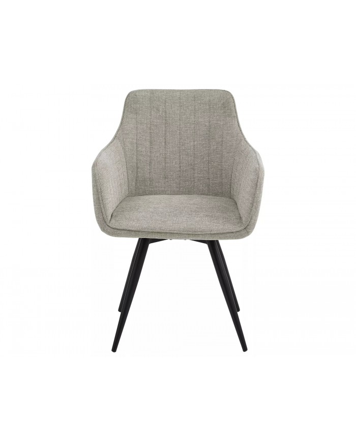 Chaise rembourrée ressorts pivotante 180° en tissu avec pieds en métal Loba