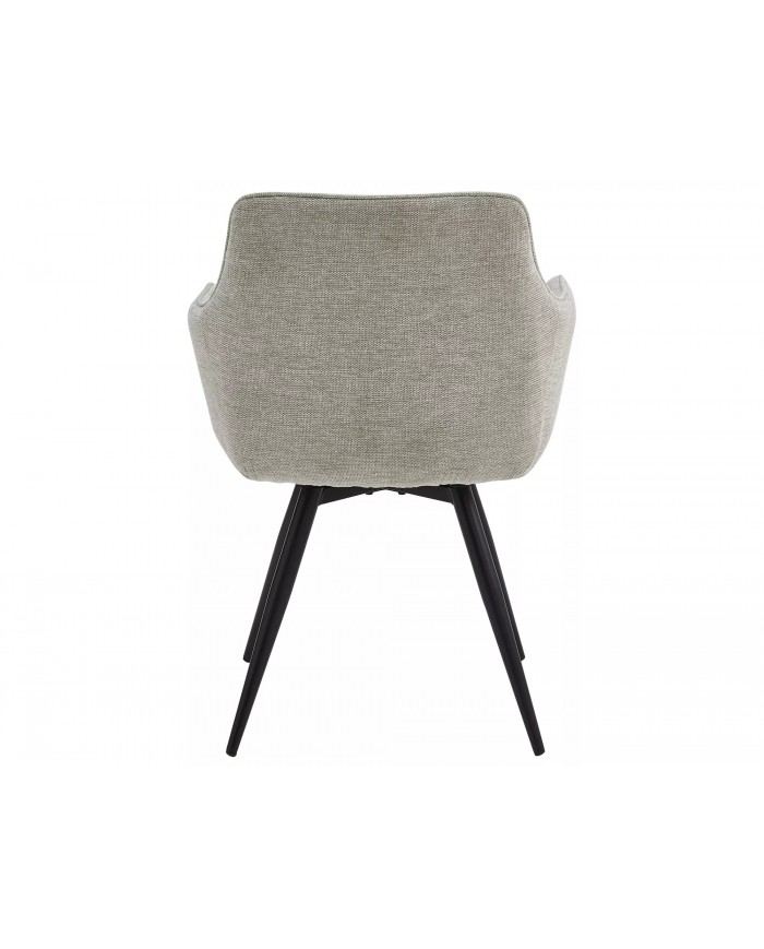 Chaise rembourrée ressorts pivotante 180° en tissu avec pieds en métal Loba