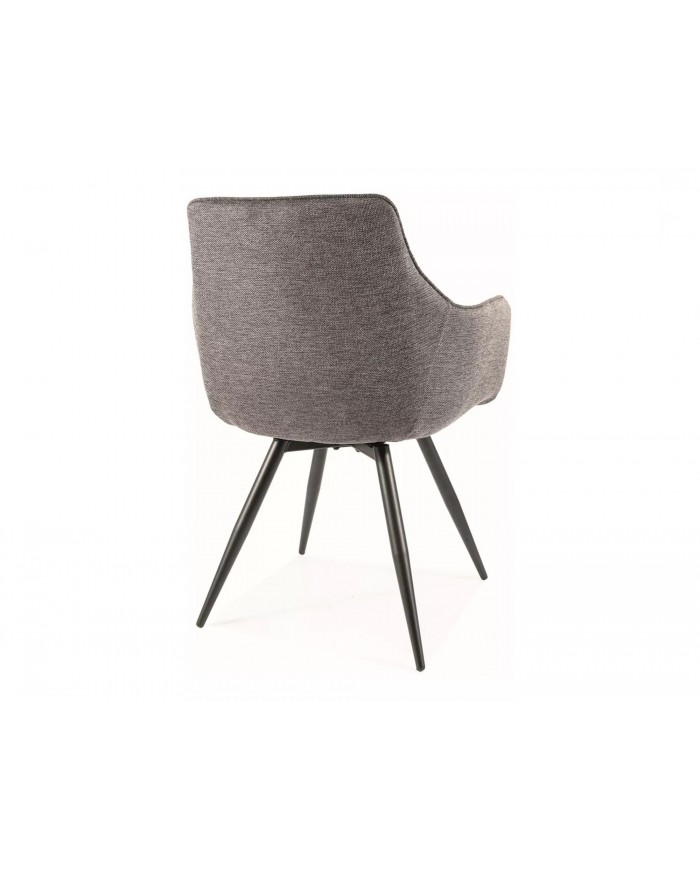Chaise rembourrée ressorts pivotante 180° en tissu avec pieds en métal Loba