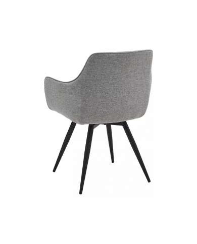 Chaise rembourrée ressorts pivotante 180° en tissu avec pieds en métal Loba