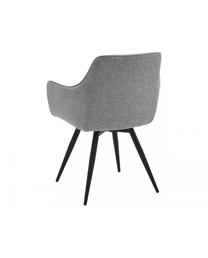 Chaise rembourrée ressorts pivotante 180° en tissu avec pieds en métal Loba
