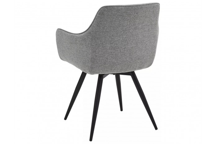 Chaise rembourrée ressorts pivotante 180° en tissu avec pieds en métal Loba