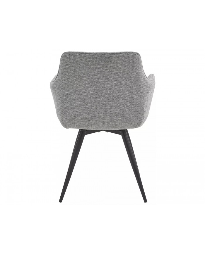 Chaise rembourrée ressorts pivotante 180° en tissu avec pieds en métal Loba