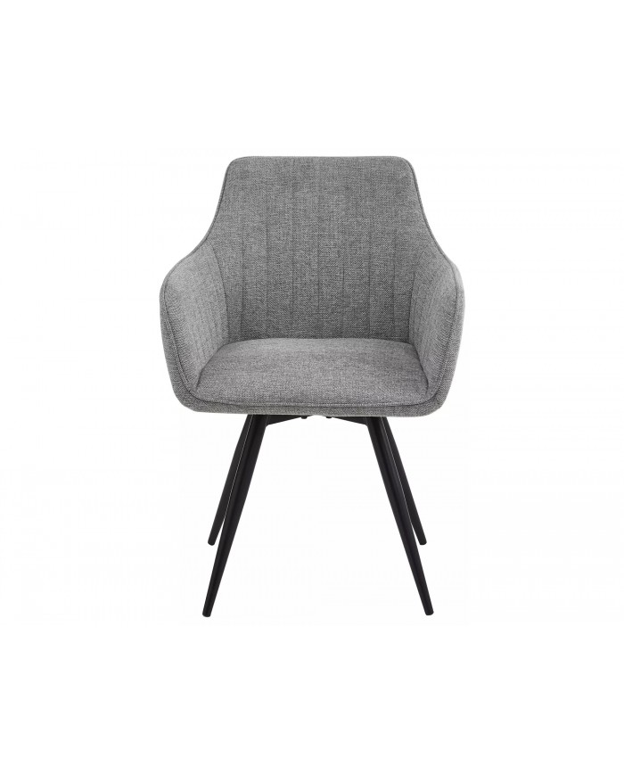 Chaise rembourrée ressorts pivotante 180° en tissu avec pieds en métal Loba