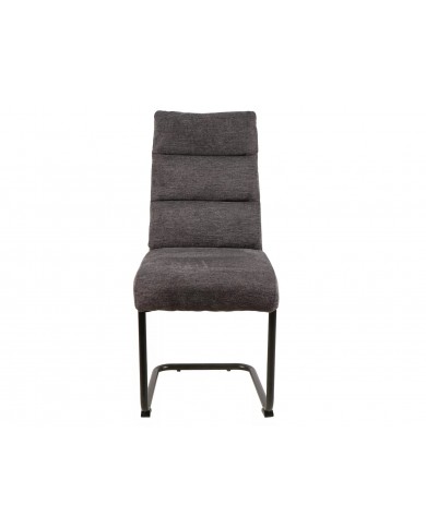 Chaise rembourrée avec ressorts en tissu avec pieds en métal Berry