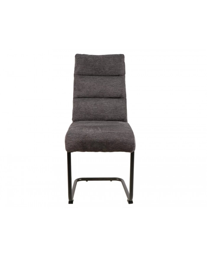 Chaise rembourrée avec ressorts en tissu avec pieds en métal Berry
