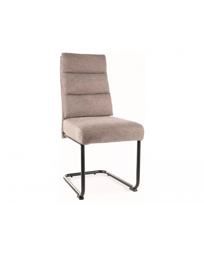 Chaise rembourrée avec ressorts en tissu avec pieds en métal Berry