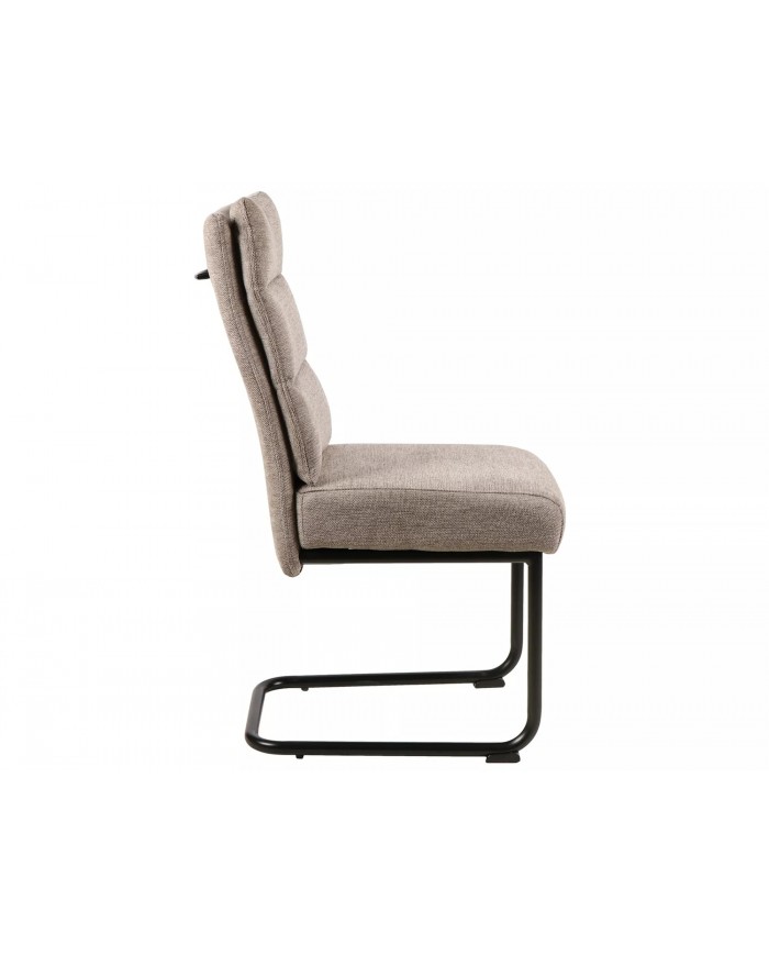 Chaise rembourrée avec ressorts en tissu avec pieds en métal Berry