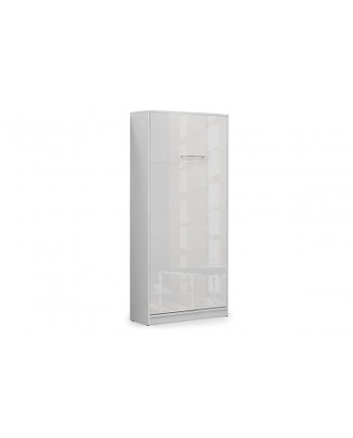 Armoire lit escamotable relevable vertical 90x200 cm blanc brillant Premium