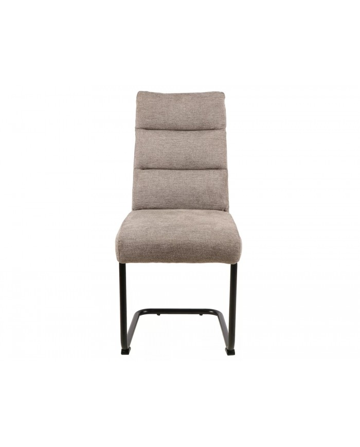 Chaise rembourrée avec ressorts en tissu avec pieds en métal Berry