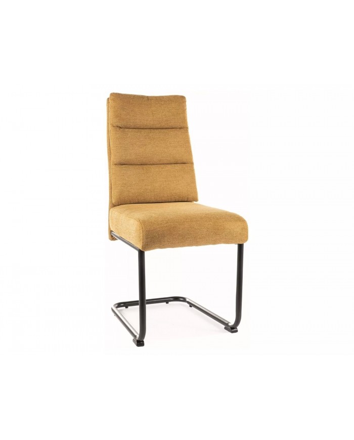 Chaise rembourrée avec ressorts en tissu avec pieds en métal Berry