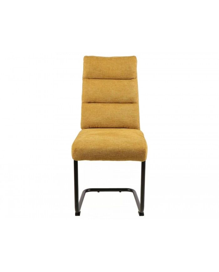 Chaise rembourrée avec ressorts en tissu avec pieds en métal Berry