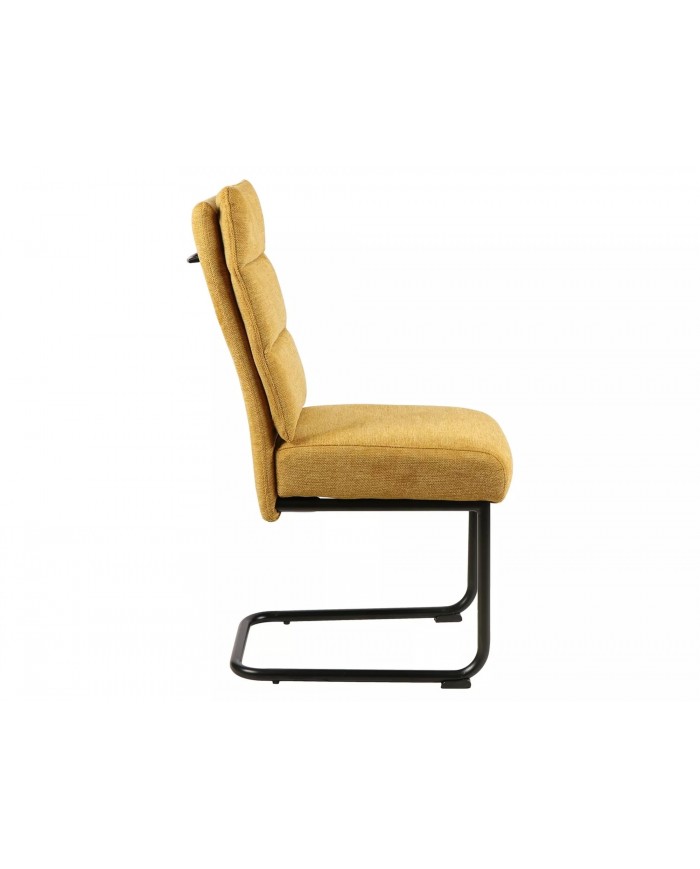Chaise rembourrée avec ressorts en tissu avec pieds en métal Berry