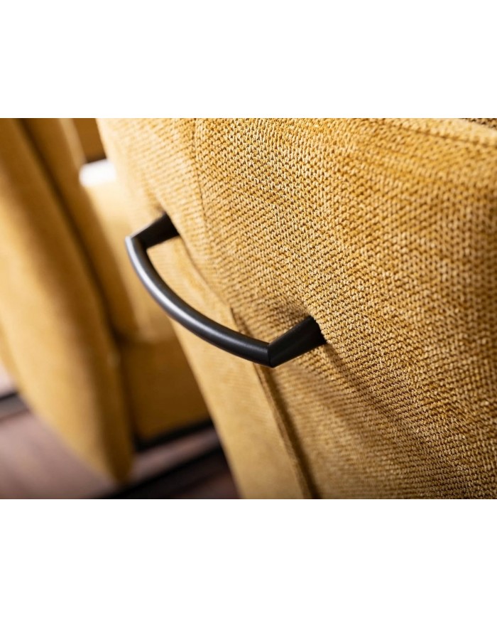 Chaise rembourrée avec ressorts en tissu avec pieds en métal Berry