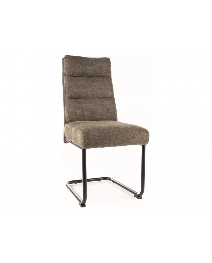 Chaise rembourrée avec ressorts en tissu avec pieds en métal Berry