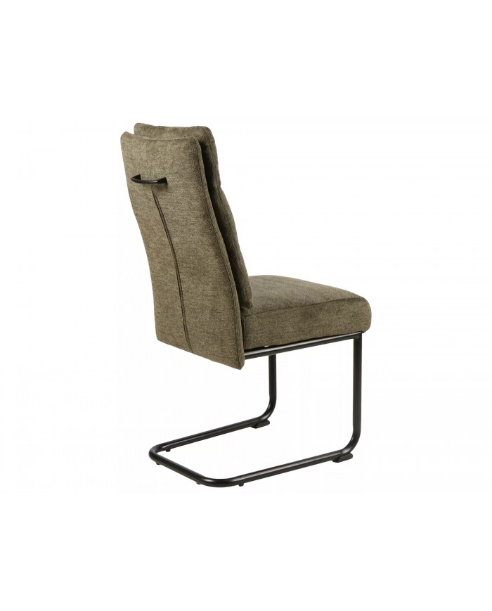 Chaise rembourrée avec ressorts en tissu avec pieds en métal Berry