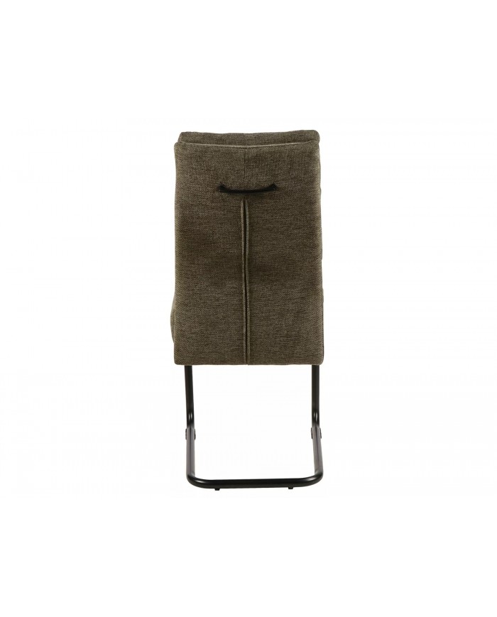 Chaise rembourrée avec ressorts en tissu avec pieds en métal Berry