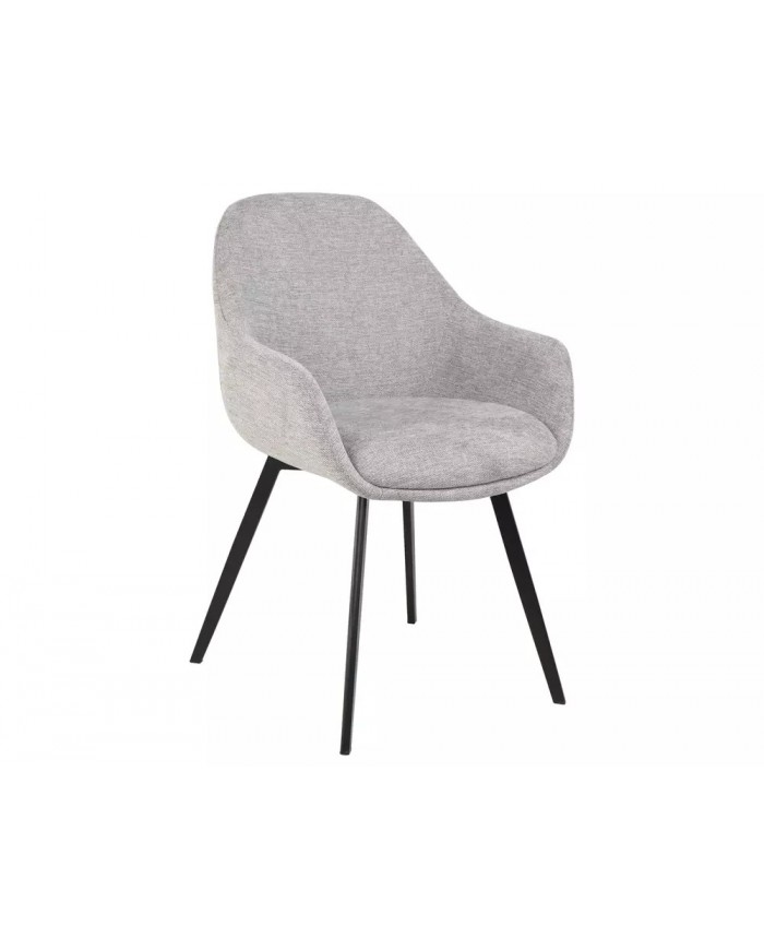Chaise rembourrée en tissu avec pieds en métal Vinta