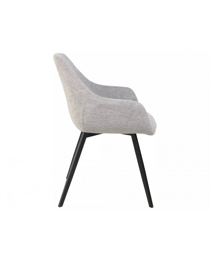 Chaise rembourrée en tissu avec pieds en métal Vinta