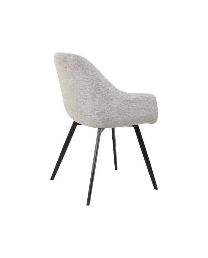 Chaise rembourrée en tissu avec pieds en métal Vinta