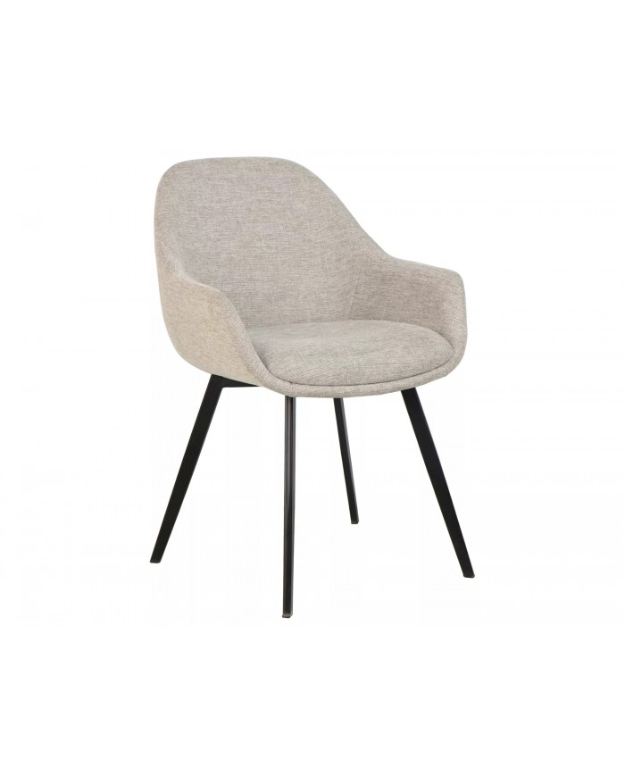 Chaise rembourrée en tissu avec pieds en métal Vinta