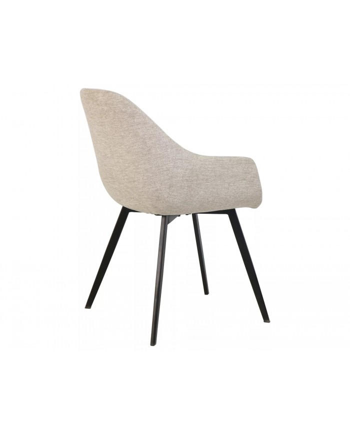 Chaise rembourrée en tissu avec pieds en métal Vinta