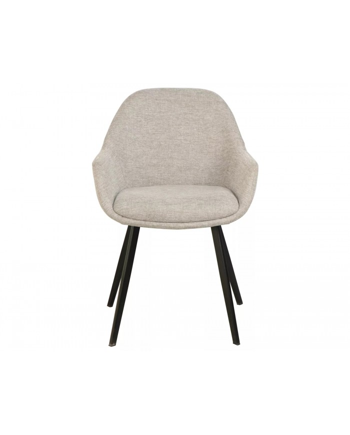 Chaise rembourrée en tissu avec pieds en métal Vinta