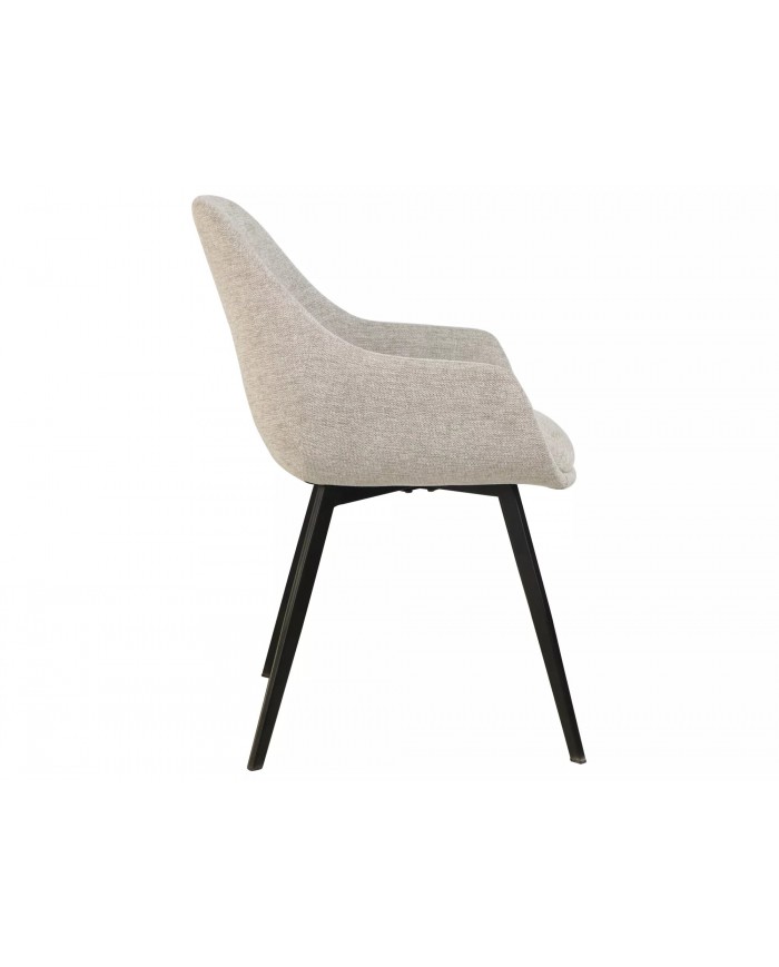 Chaise rembourrée en tissu avec pieds en métal Vinta