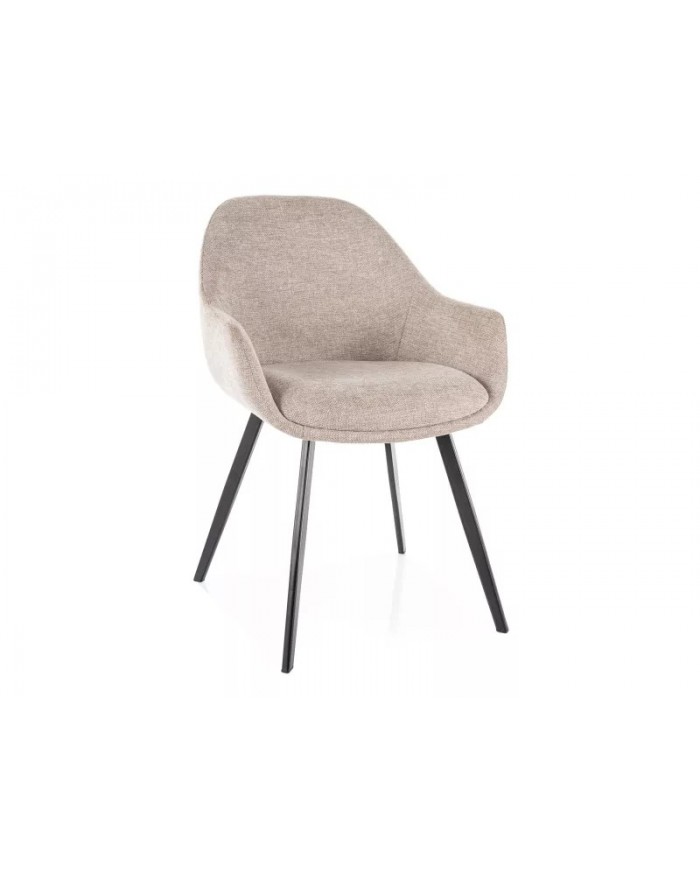 Chaise rembourrée en tissu avec pieds en métal Vinta