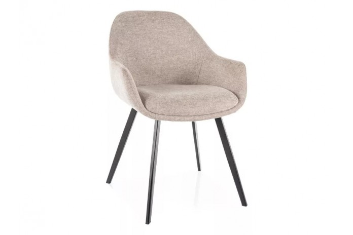 Chaise rembourrée en tissu avec pieds en métal Vinta