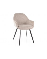 Chaise rembourrée en tissu avec pieds en métal Vinta