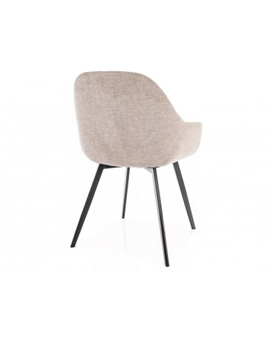 Chaise rembourrée en tissu avec pieds en métal Vinta