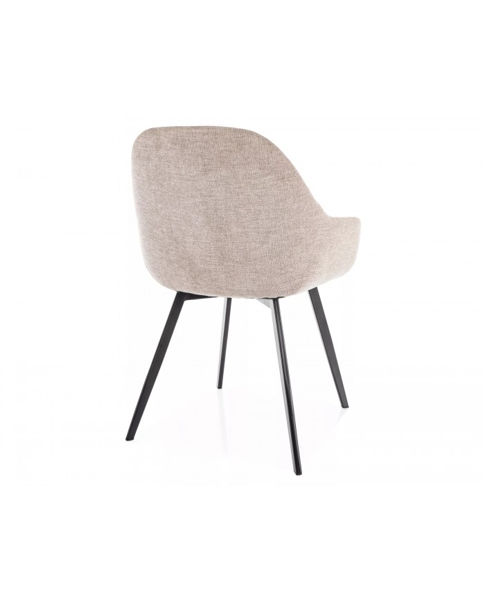Chaise rembourrée en tissu avec pieds en métal Vinta