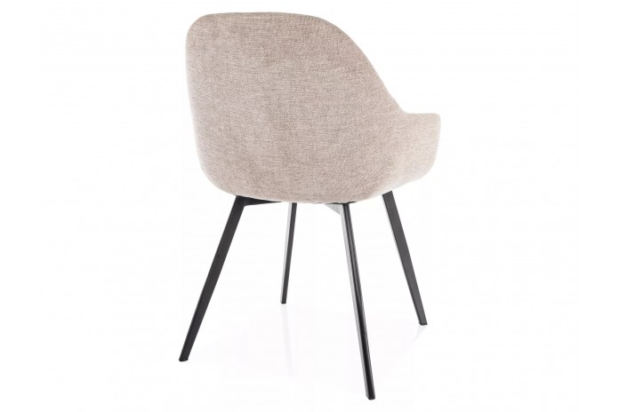 Chaise rembourrée en tissu avec pieds en métal Vinta