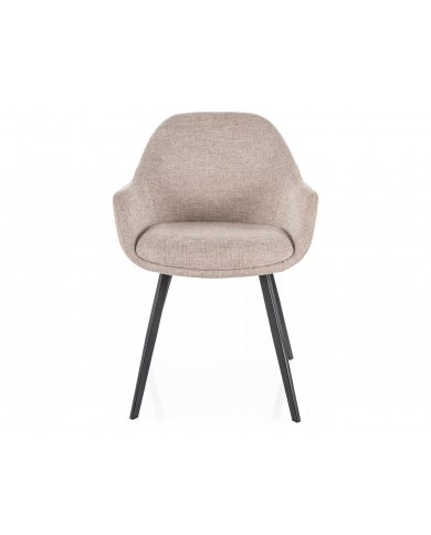 Chaise rembourrée en tissu avec pieds en métal Vinta